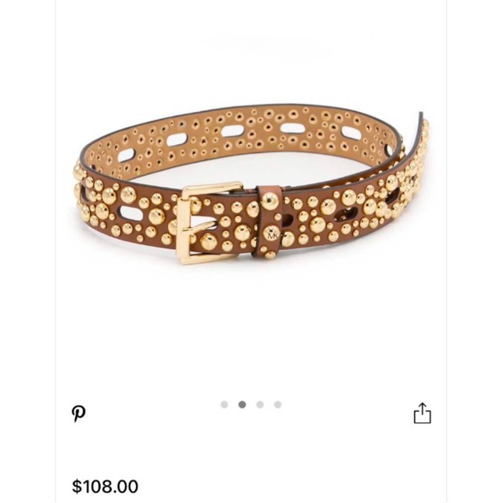Michael Kor 
Gold Studded Leather Belt 
sizeL/XL